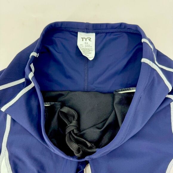 TYR Men's Swim Jammers- Navy and White - Picture 5 of 7